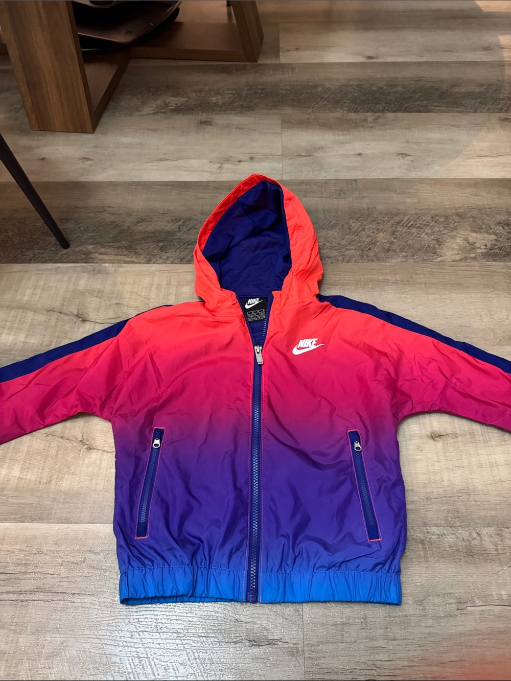 Nike Kids Hooded Gradient Windbreaker Jacket - Pink, Purple, Blue